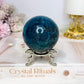 Blue Apatite Sphere on Stand 347g