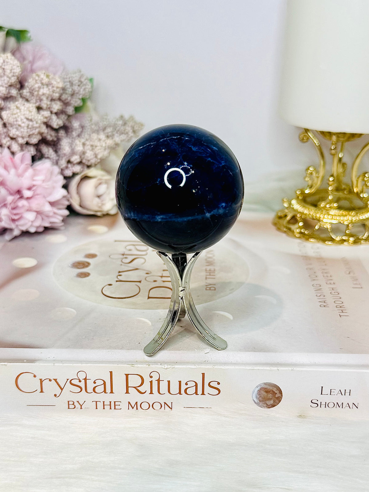 Blue Sodalite Sphere On Stand 147g