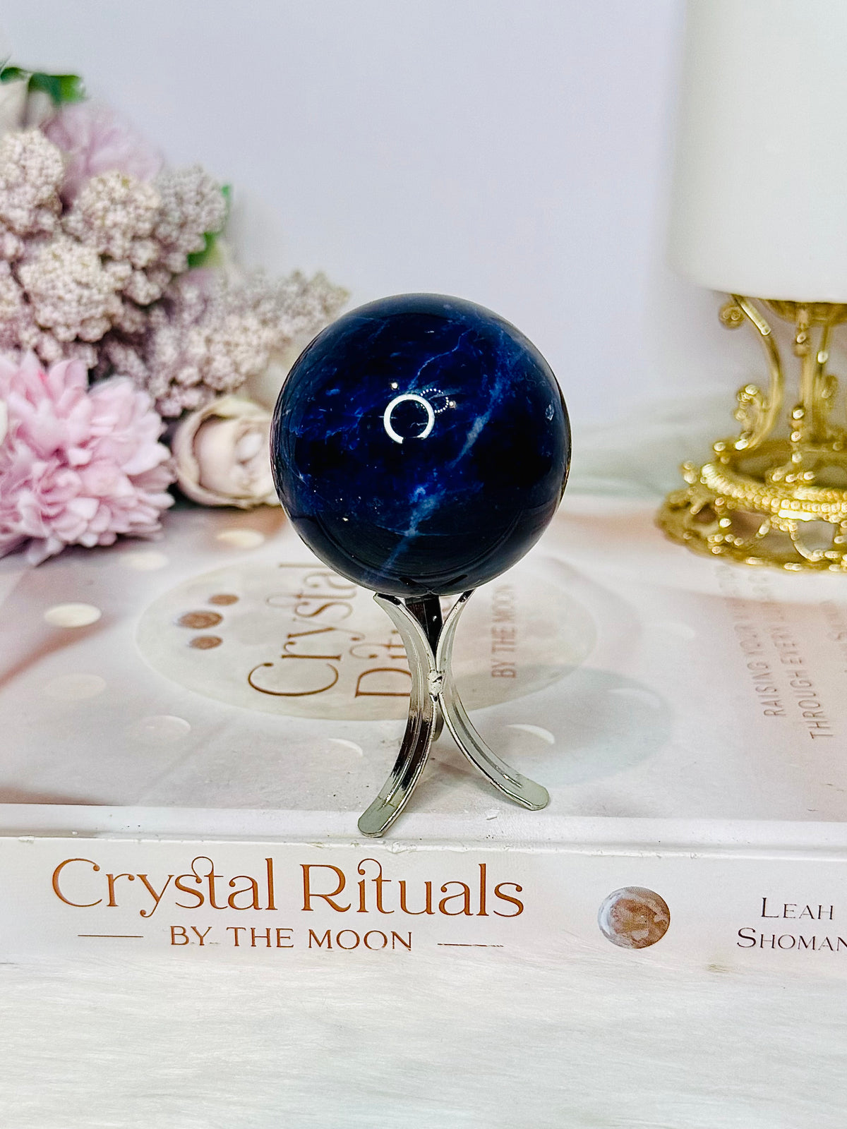 Blue Sodalite Sphere On Stand 147g