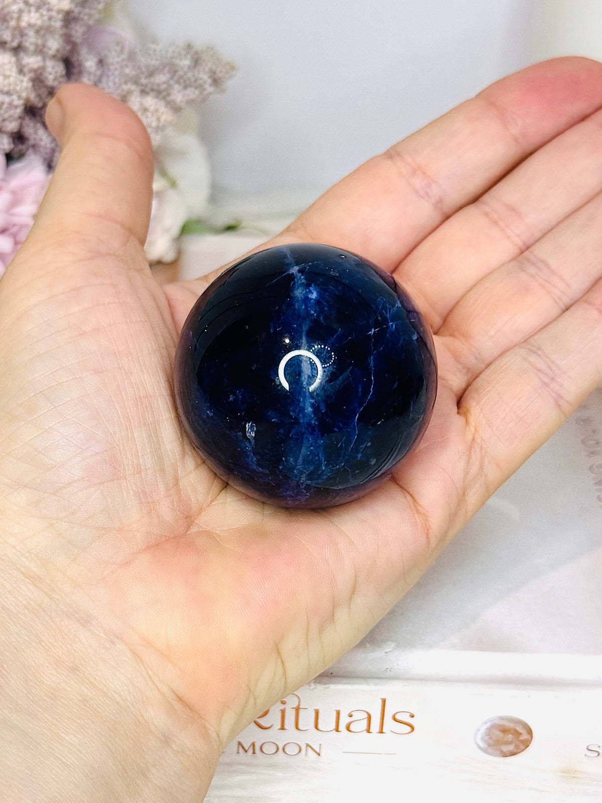 Blue Sodalite Sphere On Stand 147g