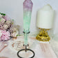 Watermelon Fluorite Wand | Tower with Rainbows on Stand 20cm