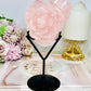 Rose Quartz Rose on Stand 316g