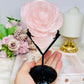 Rose Quartz Rose on Stand 316g
