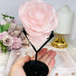 Rose Quartz Rose on Stand 316g