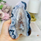 High Grade Blue Flower Agate Bowl 15cm 300g
