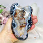 High Grade Blue Flower Agate Bowl 15cm 300g