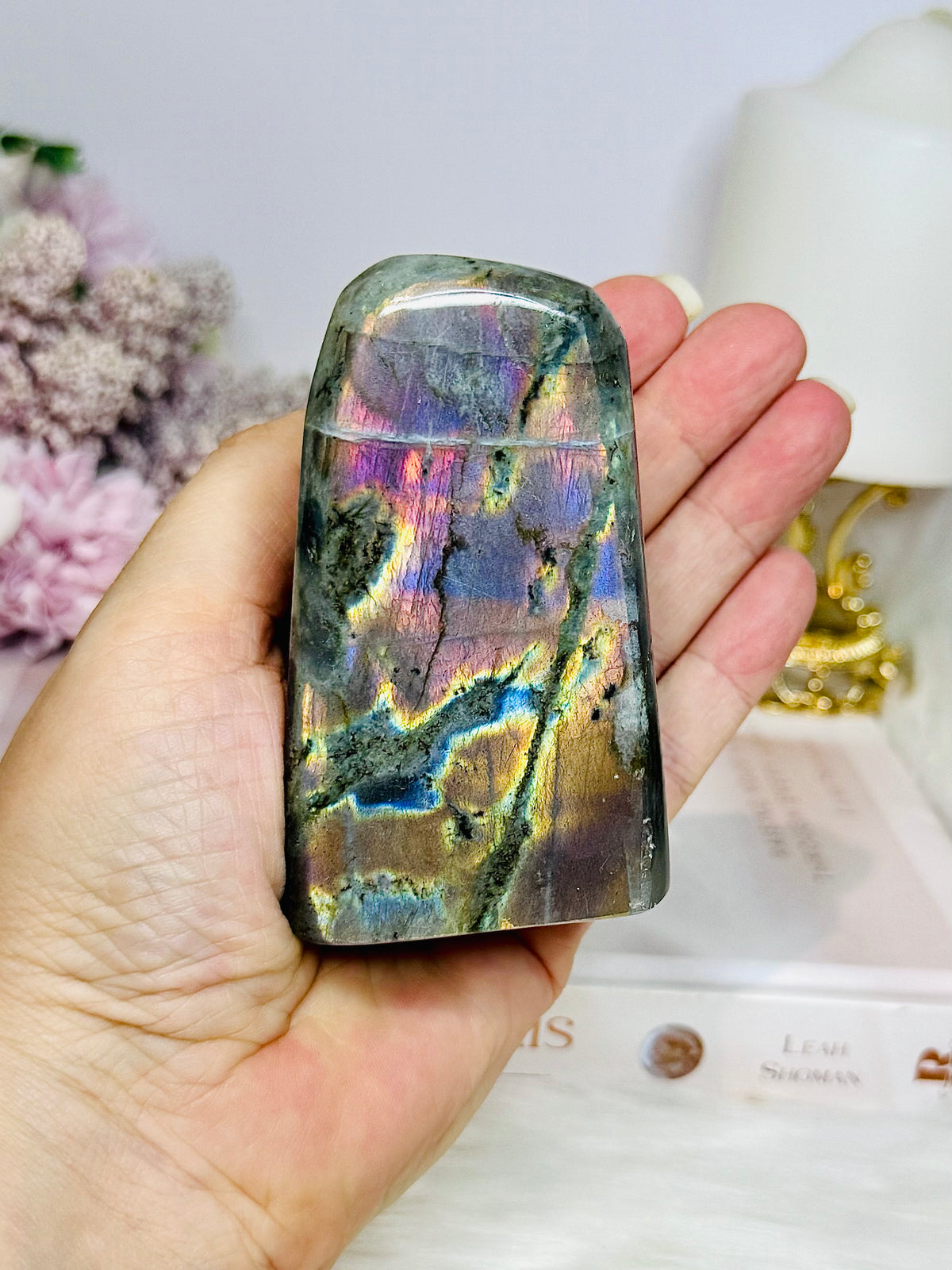 Labradorite Freeform with Pink & Purple Flash 9cm 303g