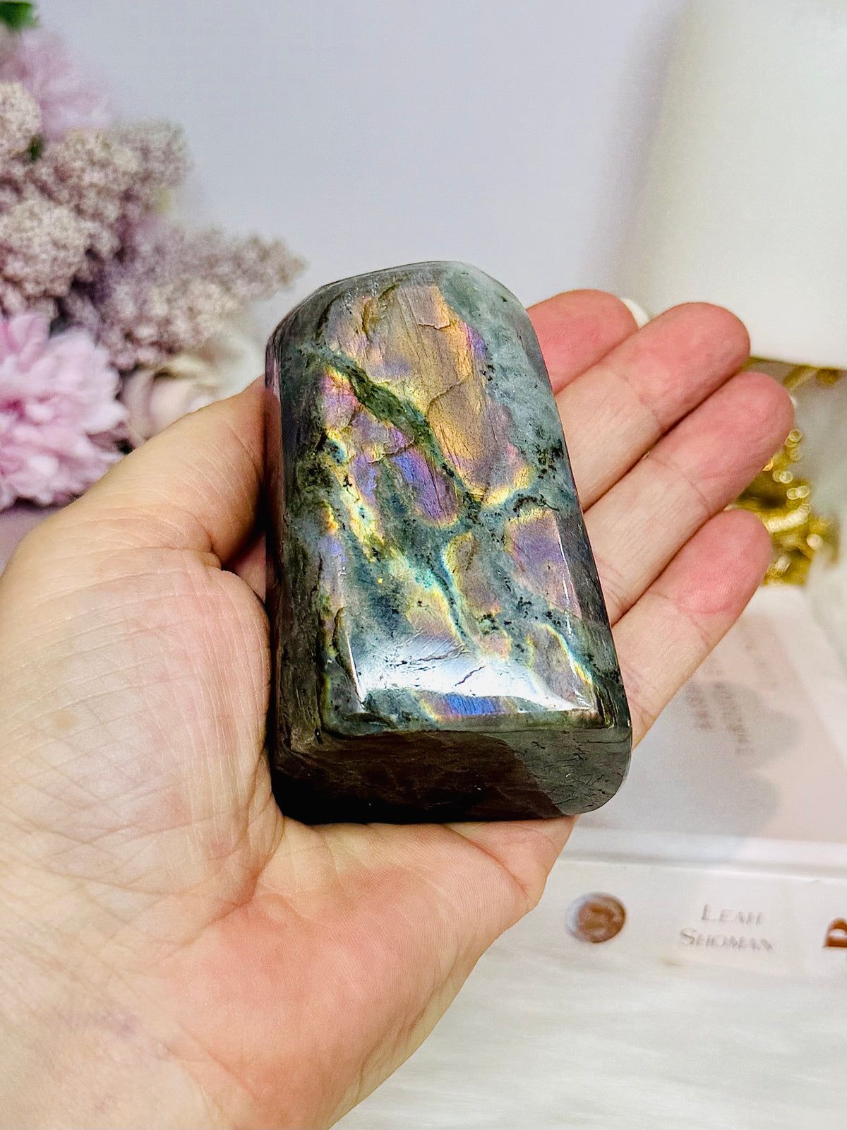 Labradorite Freeform with Pink & Purple Flash 9cm 303g