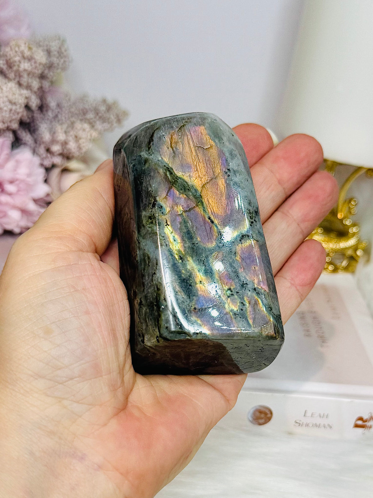 Labradorite Freeform with Pink & Purple Flash 9cm 303g