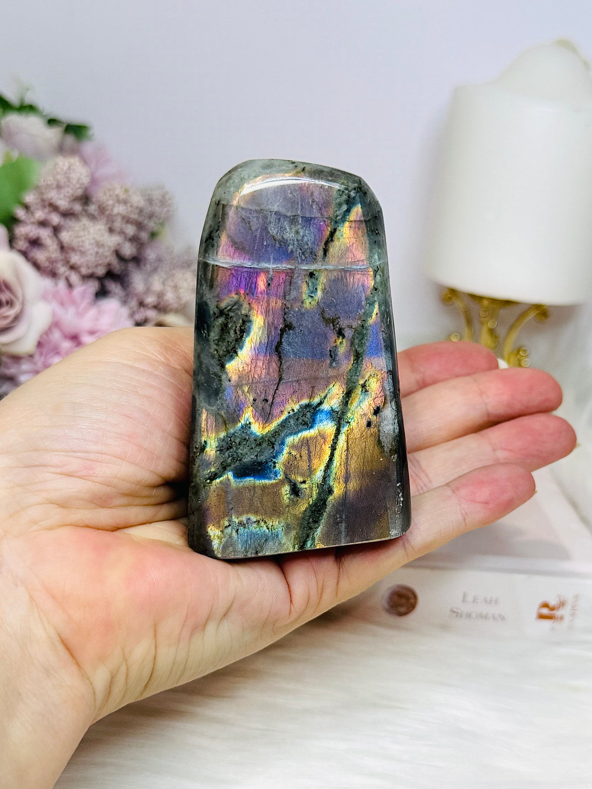 Labradorite Freeform with Pink & Purple Flash 9cm 303g