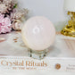 Pink Mangano Calcite (UV Reactive) Sphere on Stand 285g