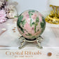 Pink Opal X Green Tourmaline Sphere on Stand 378g