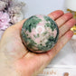 Pink Opal X Green Tourmaline Sphere on Stand 378g