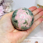 Pink Opal X Green Tourmaline Sphere on Stand 378g