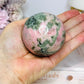 Pink Opal X Green Tourmaline Sphere on Stand 378g