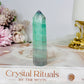 High Grade Watermelon Fluorite Tower with Rainbows 8.5cm