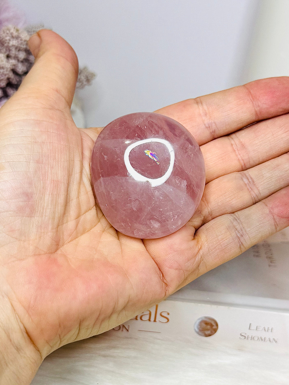 Rose Quartz Palm Stone