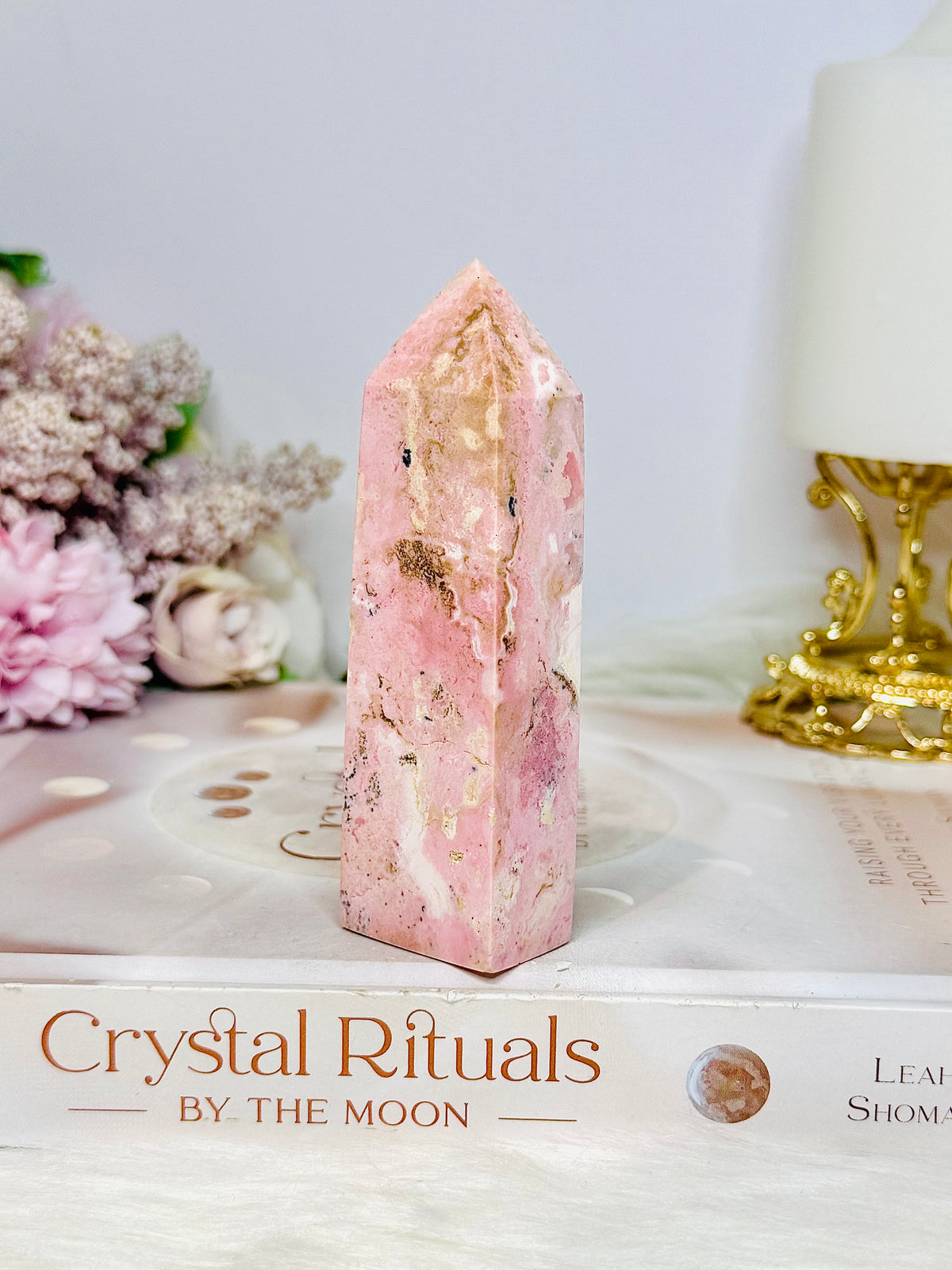 Pink Peruvian Rhodonite Tower 10cm