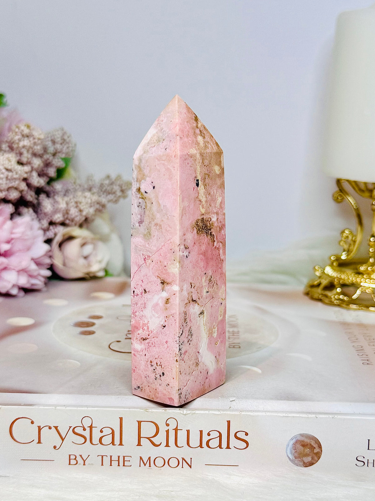 Pink Peruvian Rhodonite Tower 10cm
