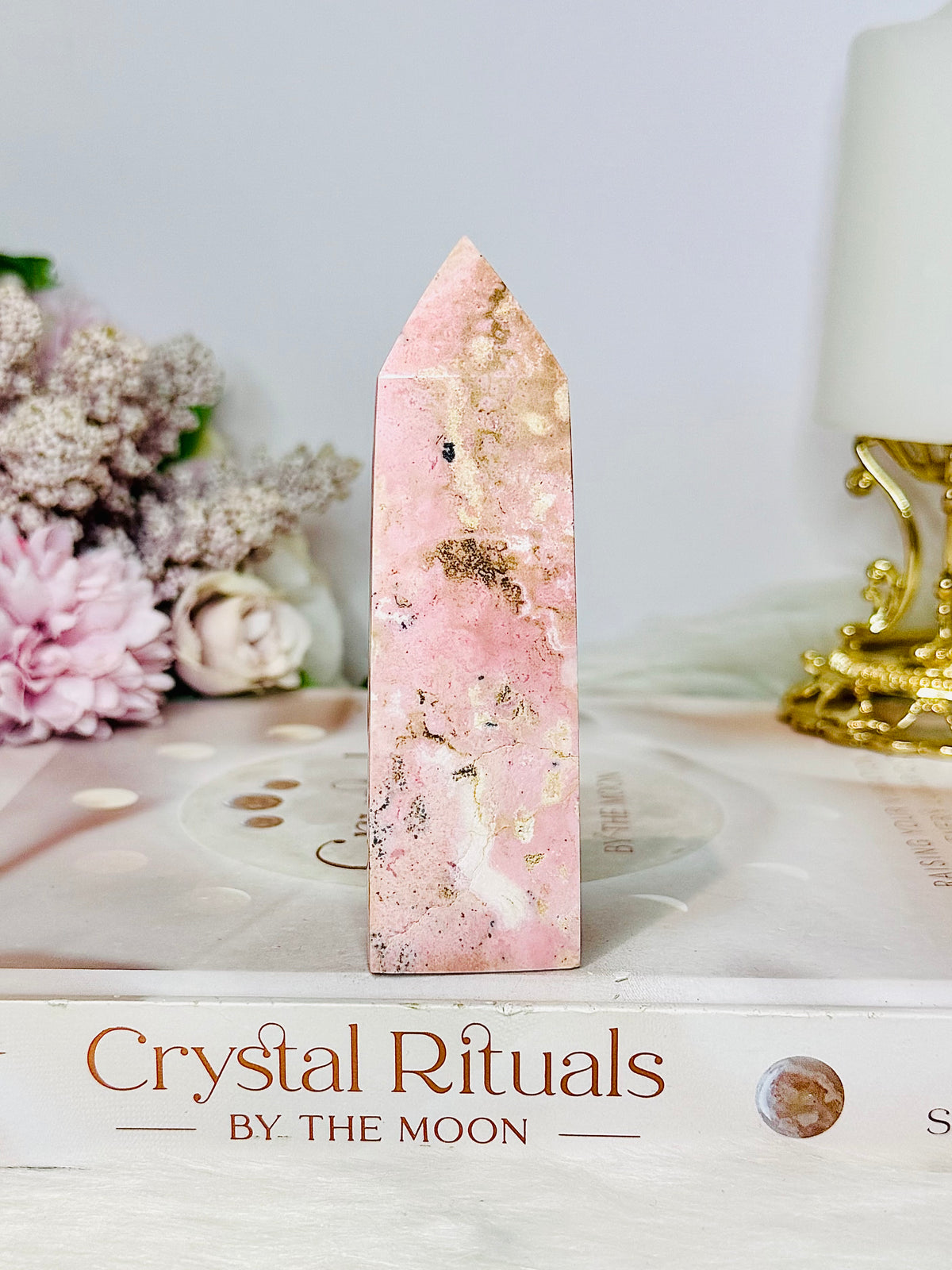 Pink Peruvian Rhodonite Tower 10cm