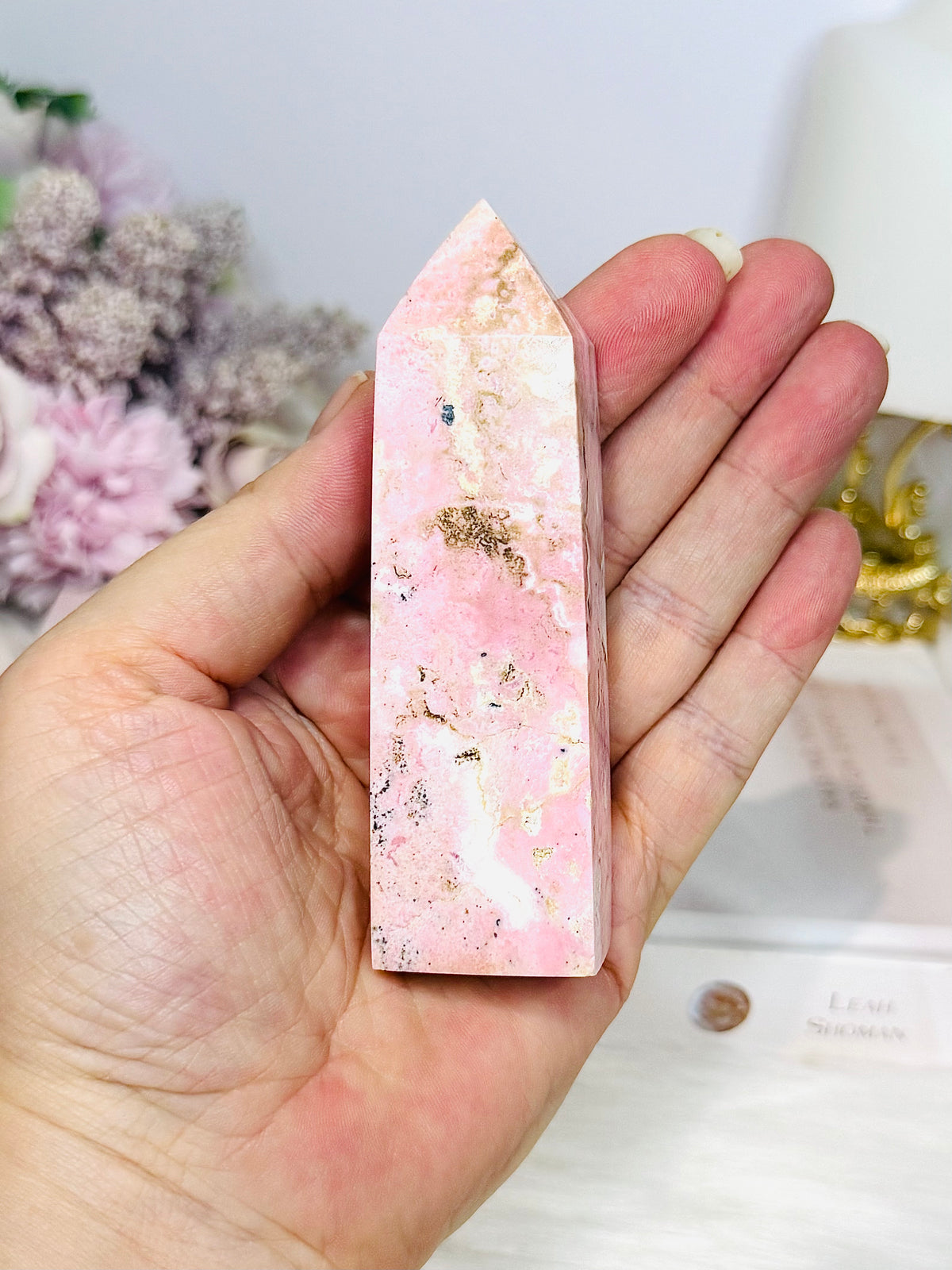 Pink Peruvian Rhodonite Tower 10cm