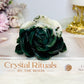 Moss Agate Carved Rose | Flower 8cm 213g