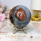 Large Football Agate Sphere On Stand 662g