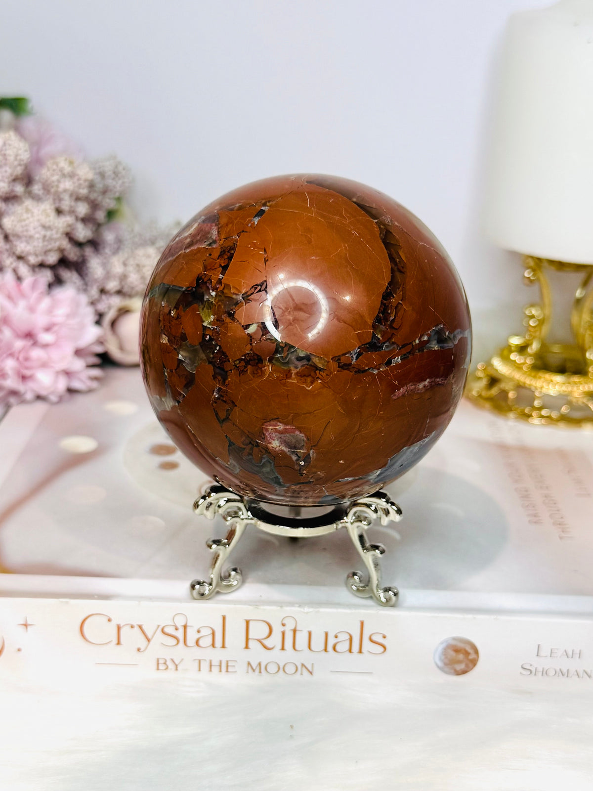 Large Football Agate Sphere On Stand 662g