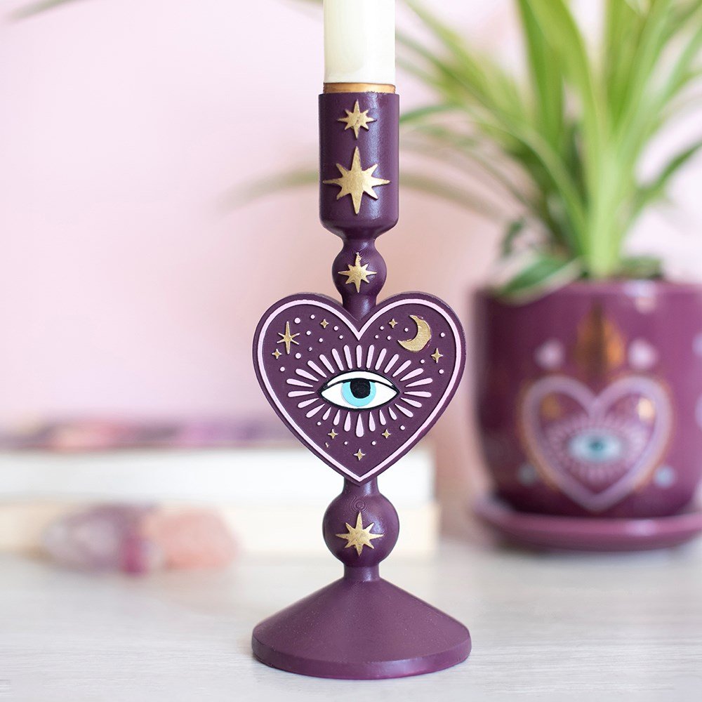 Sacred Sight Heart Taper Candle Holder 17.5cm