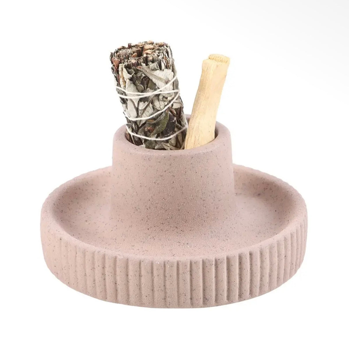 Ceramic Ribbed Smudge Bowl