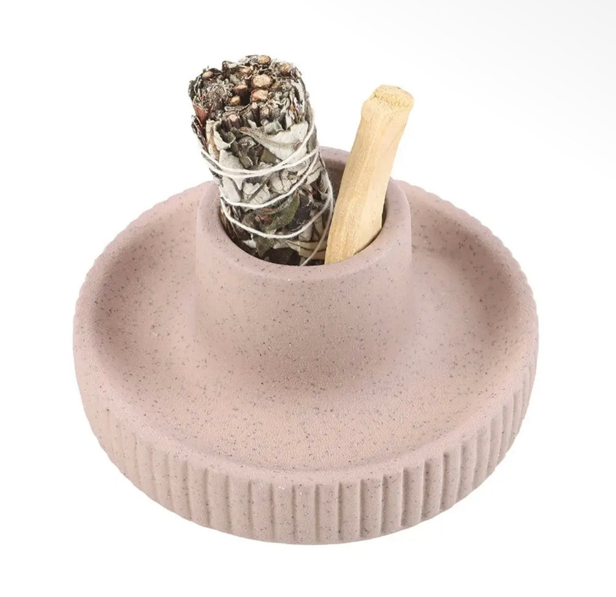 Ceramic Ribbed Smudge Bowl
