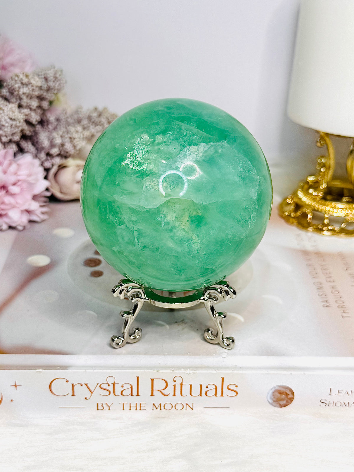 Green Fluorite Sphere On Stand 768g