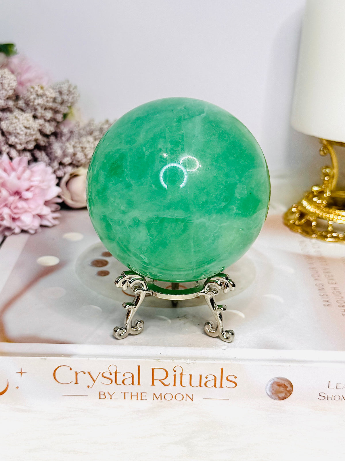 Green Fluorite Sphere On Stand 768g
