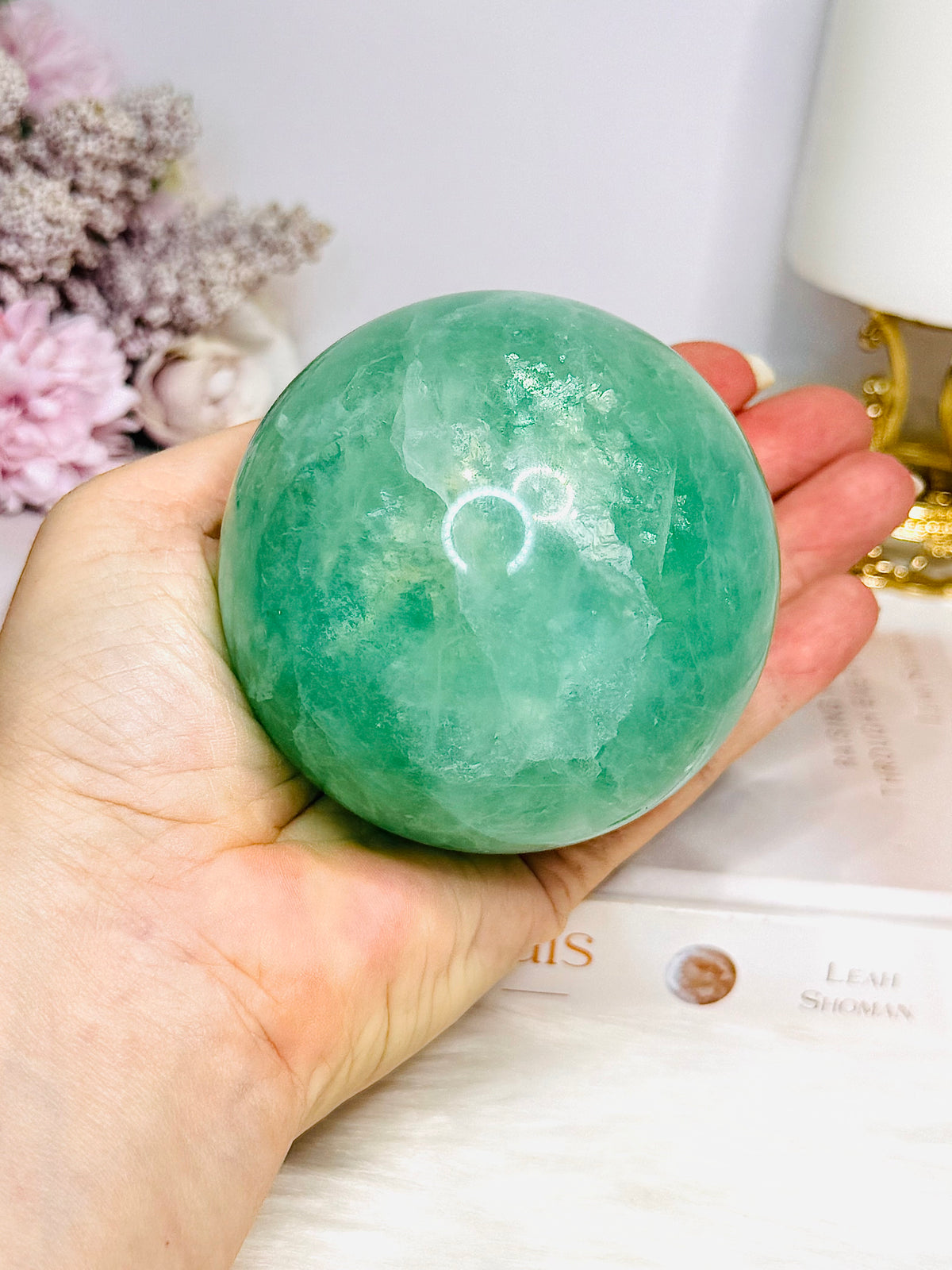 Green Fluorite Sphere On Stand 768g