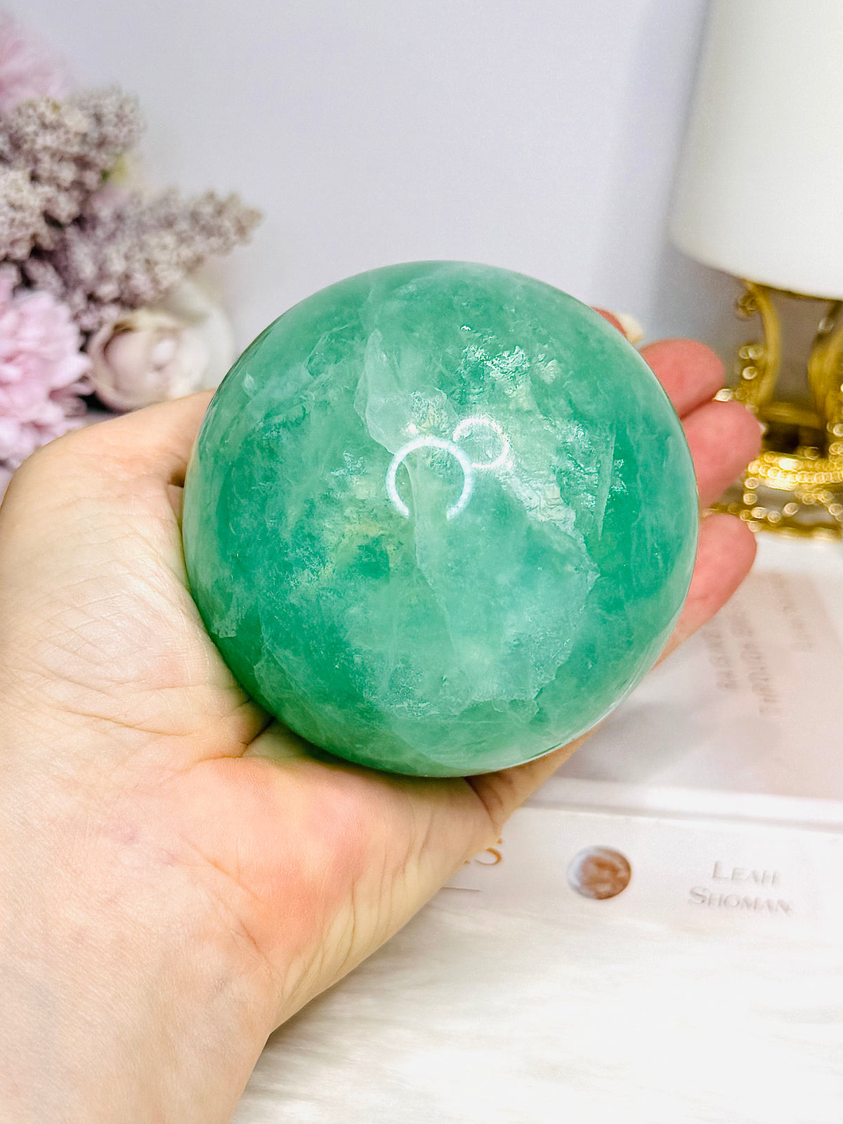 Green Fluorite Sphere On Stand 768g