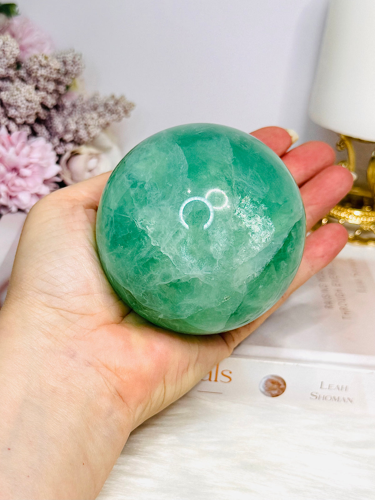 Green Fluorite Sphere On Stand 768g