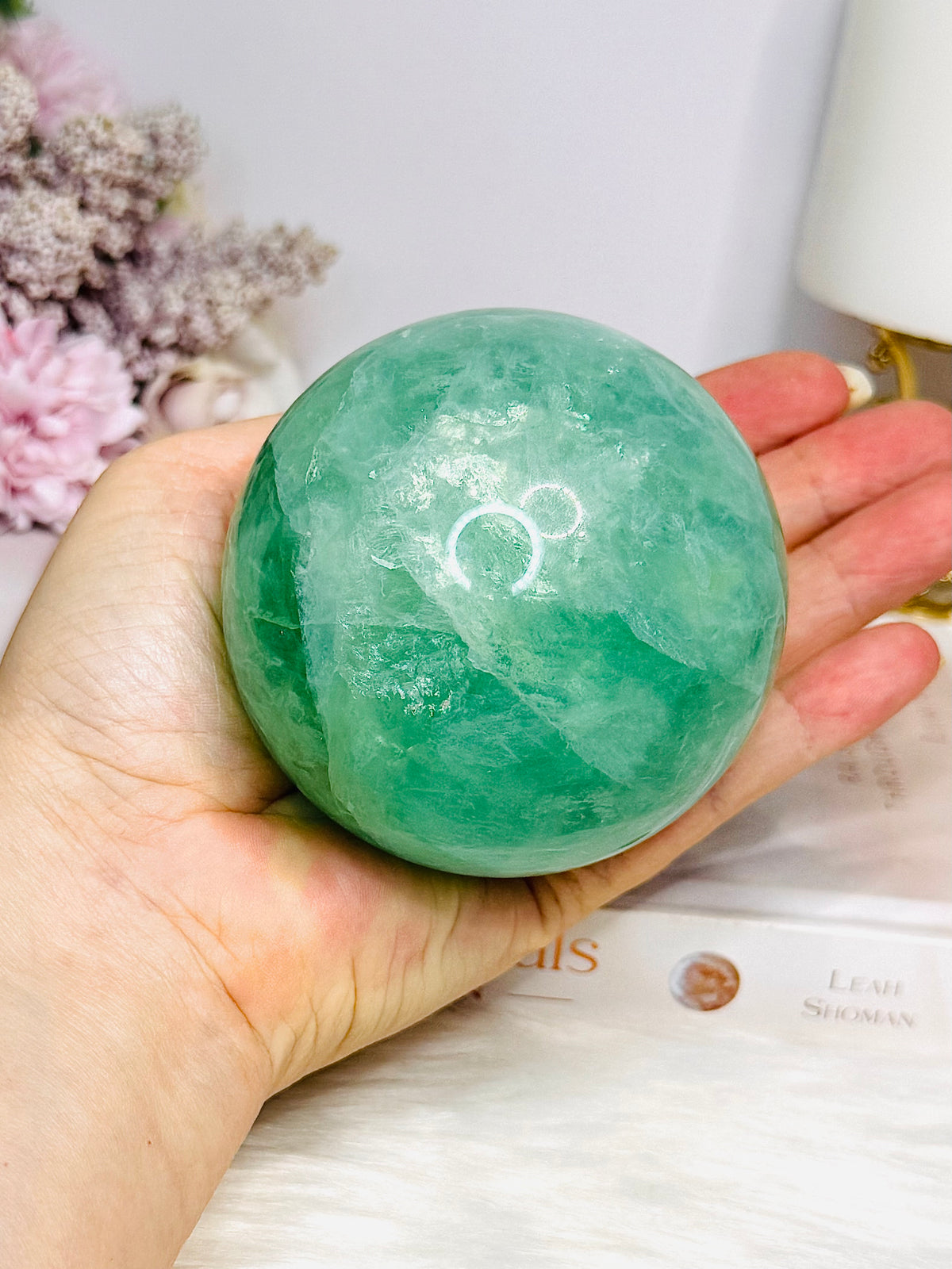 Green Fluorite Sphere On Stand 768g