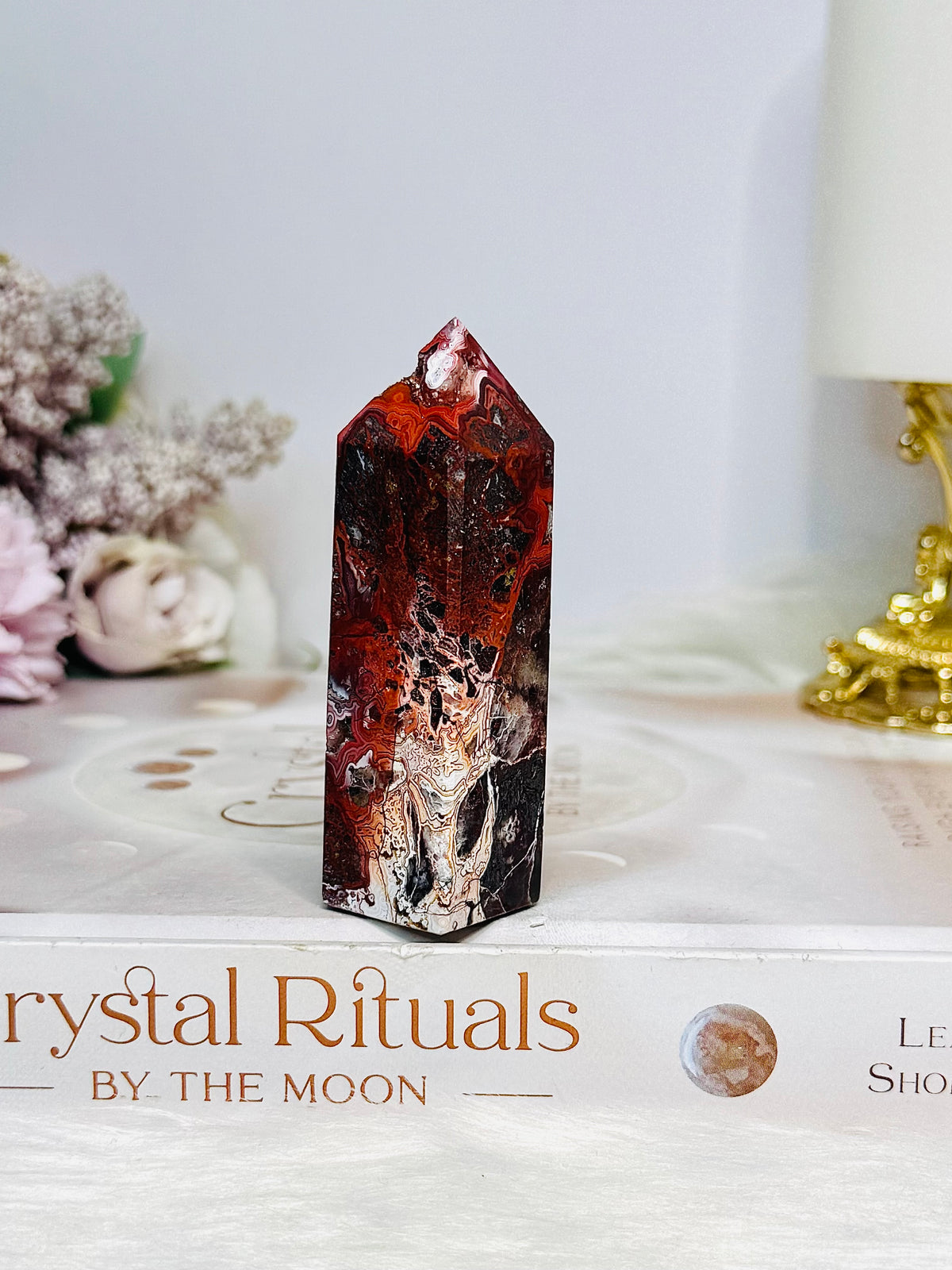 Red Mexican Agate Druzy Tower 7.5cm