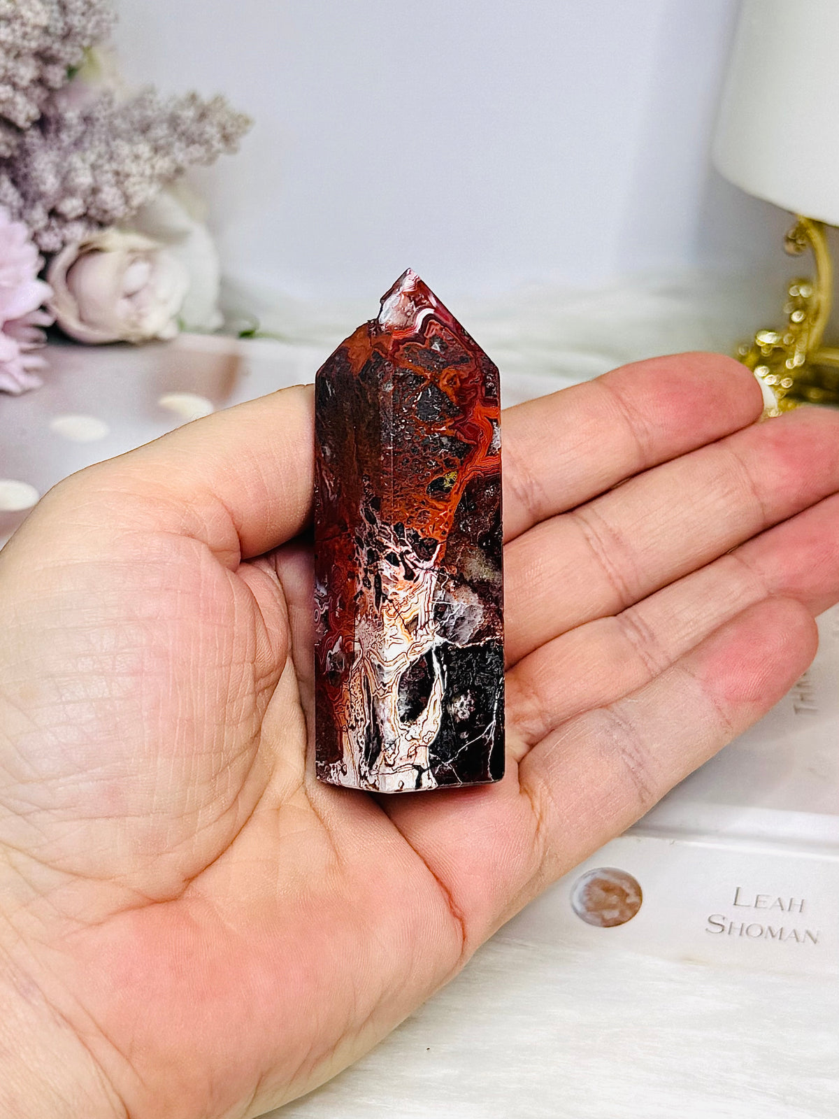 Red Mexican Agate Druzy Tower 7.5cm