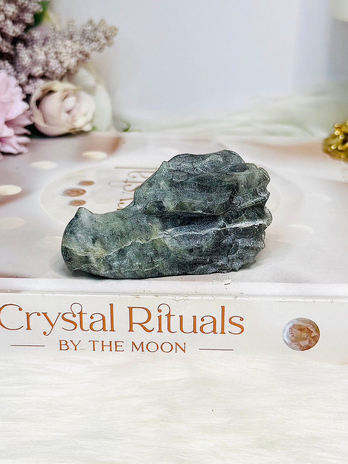 Labradorite Carved Dragon Head 7cm
