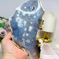 Large Chunky Orbicular Druzy Jasper Slab On Stand 652g 22cm