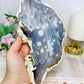 Large Chunky Orbicular Druzy Jasper Slab On Stand 652g 22cm
