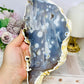 Large Chunky Orbicular Druzy Jasper Slab On Stand 652g 22cm