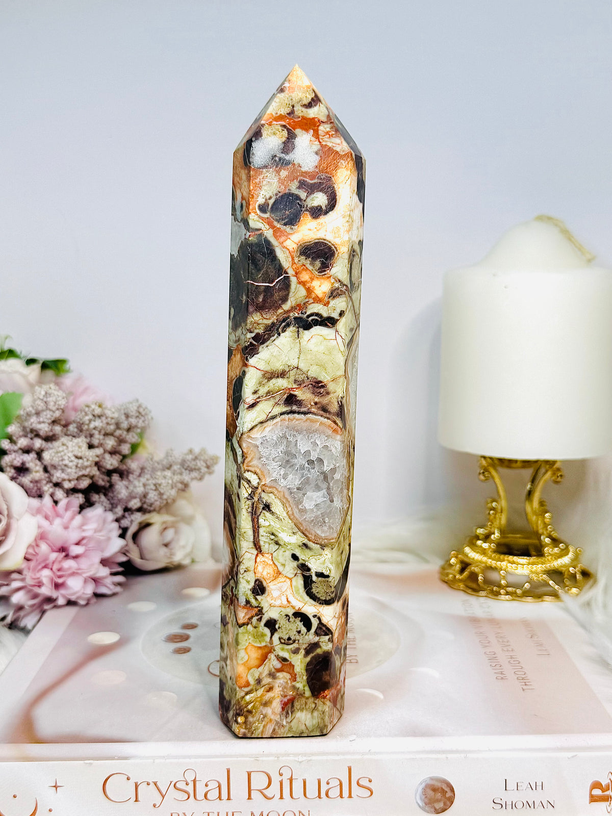 Large Money Agate Tower 20cm