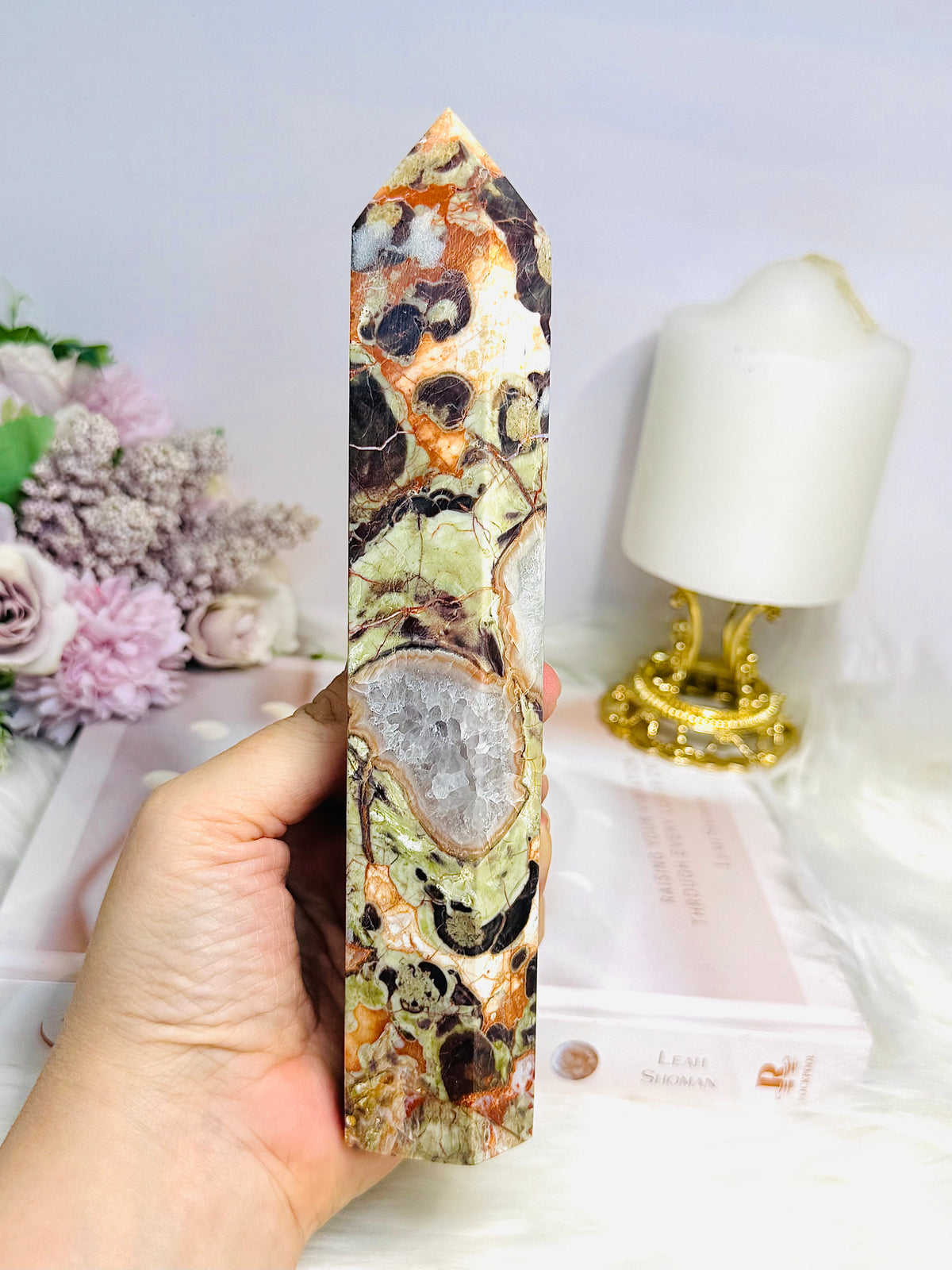 Large Money Agate Tower 20cm