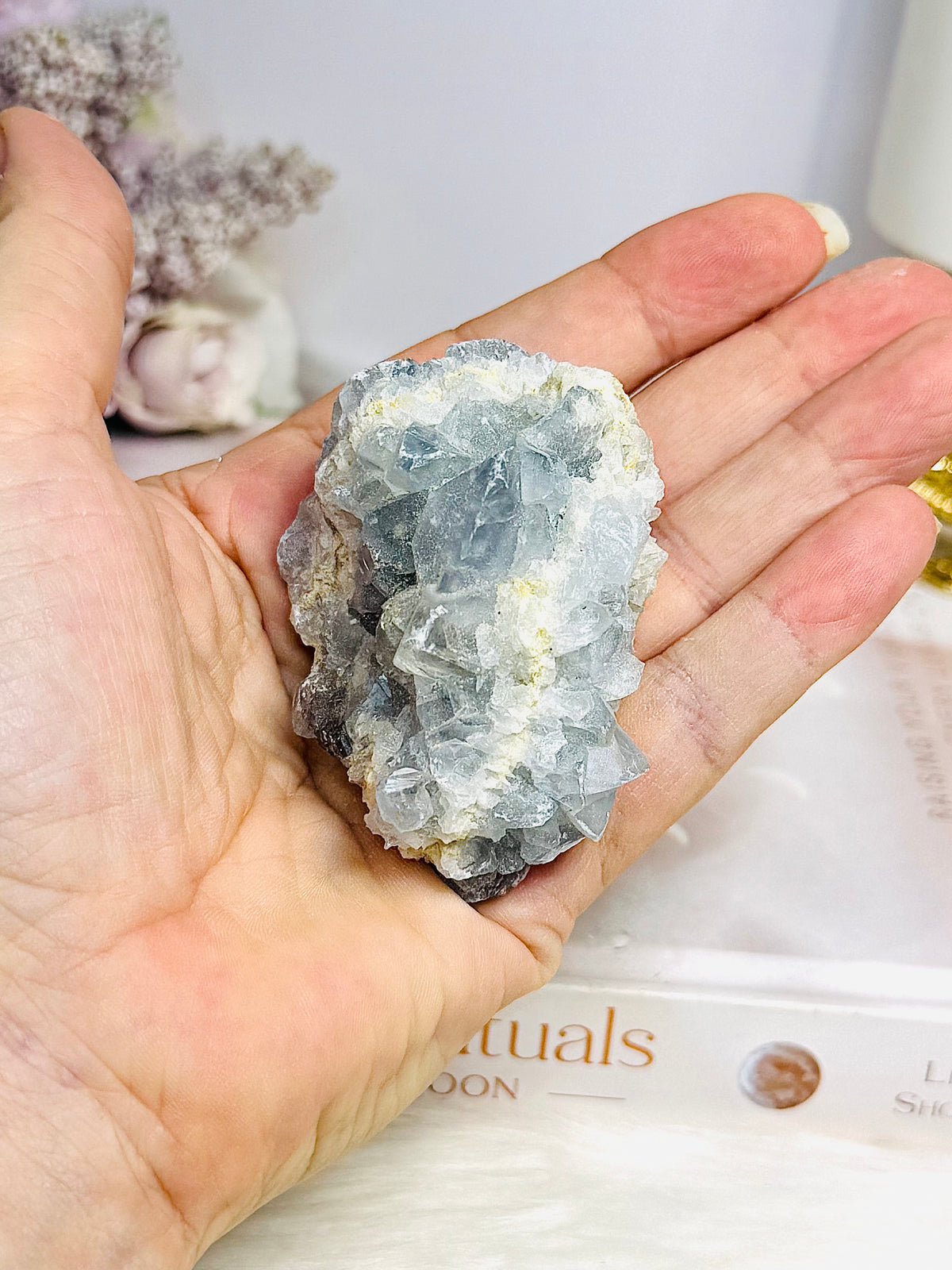 Blue Celestite Cluster 165g