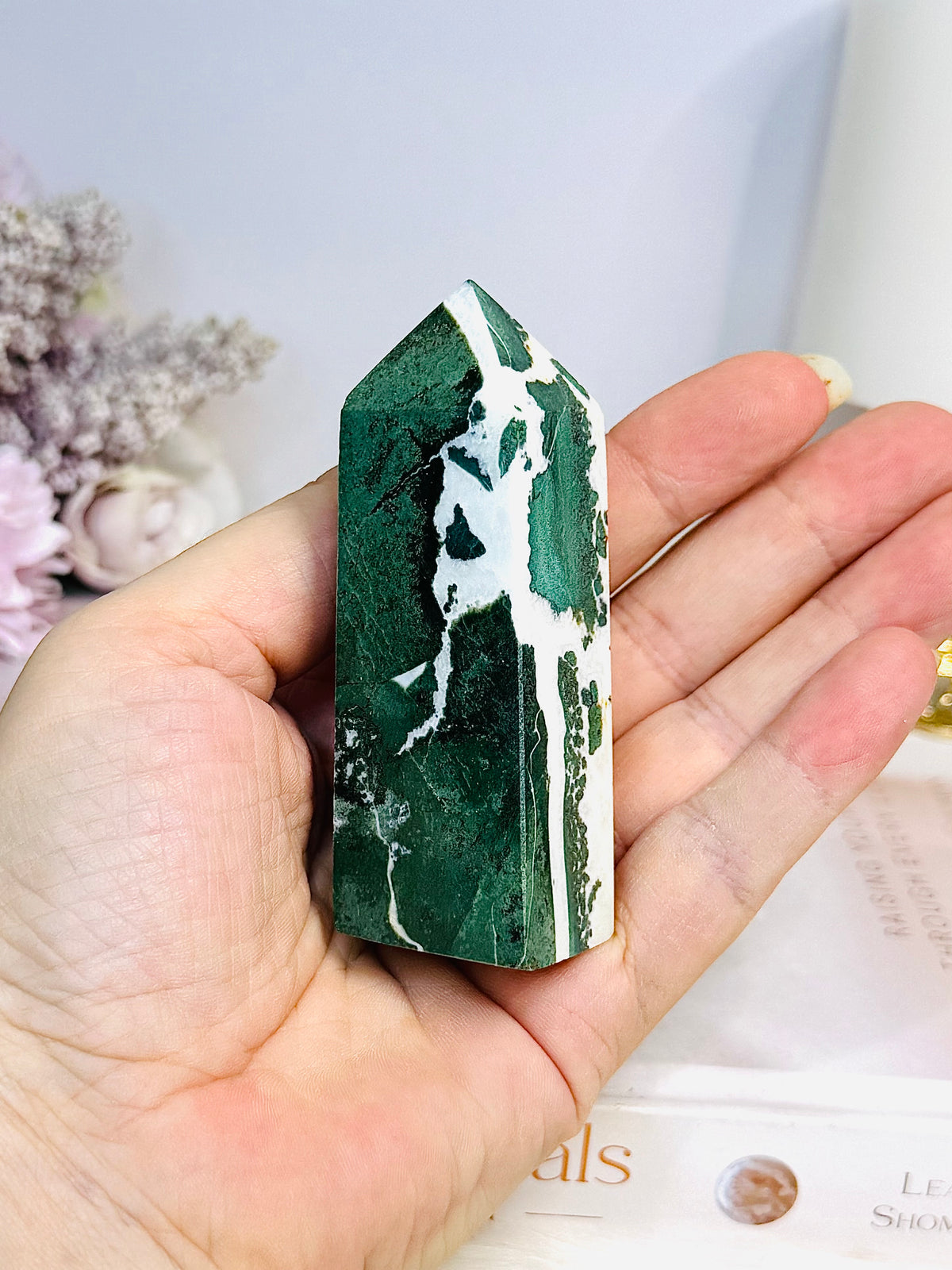 Green Unicorn Jasper Tower 8cm
