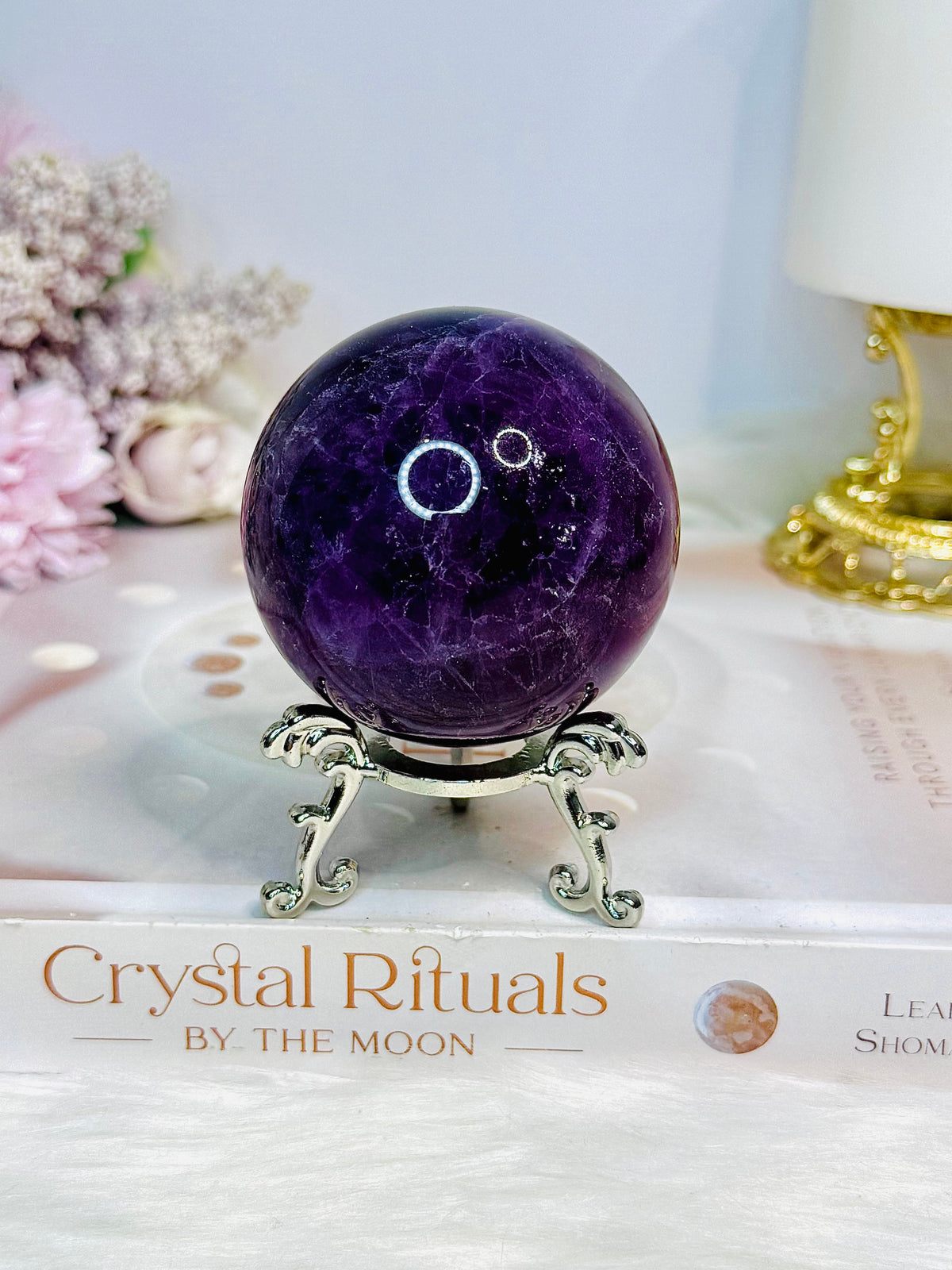 High Grade Watermelon Fluorite Sphere on Stand 337g