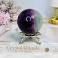 High Grade Watermelon Fluorite Sphere on Stand 337g
