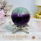 High Grade Watermelon Fluorite Sphere on Stand 337g